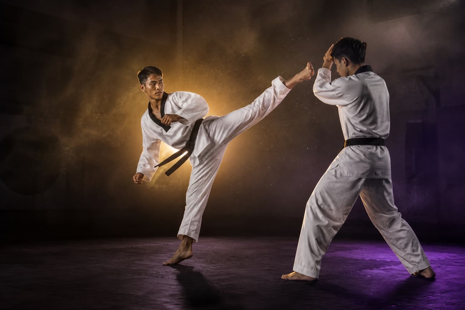 Two Tap Elite athletes sparring